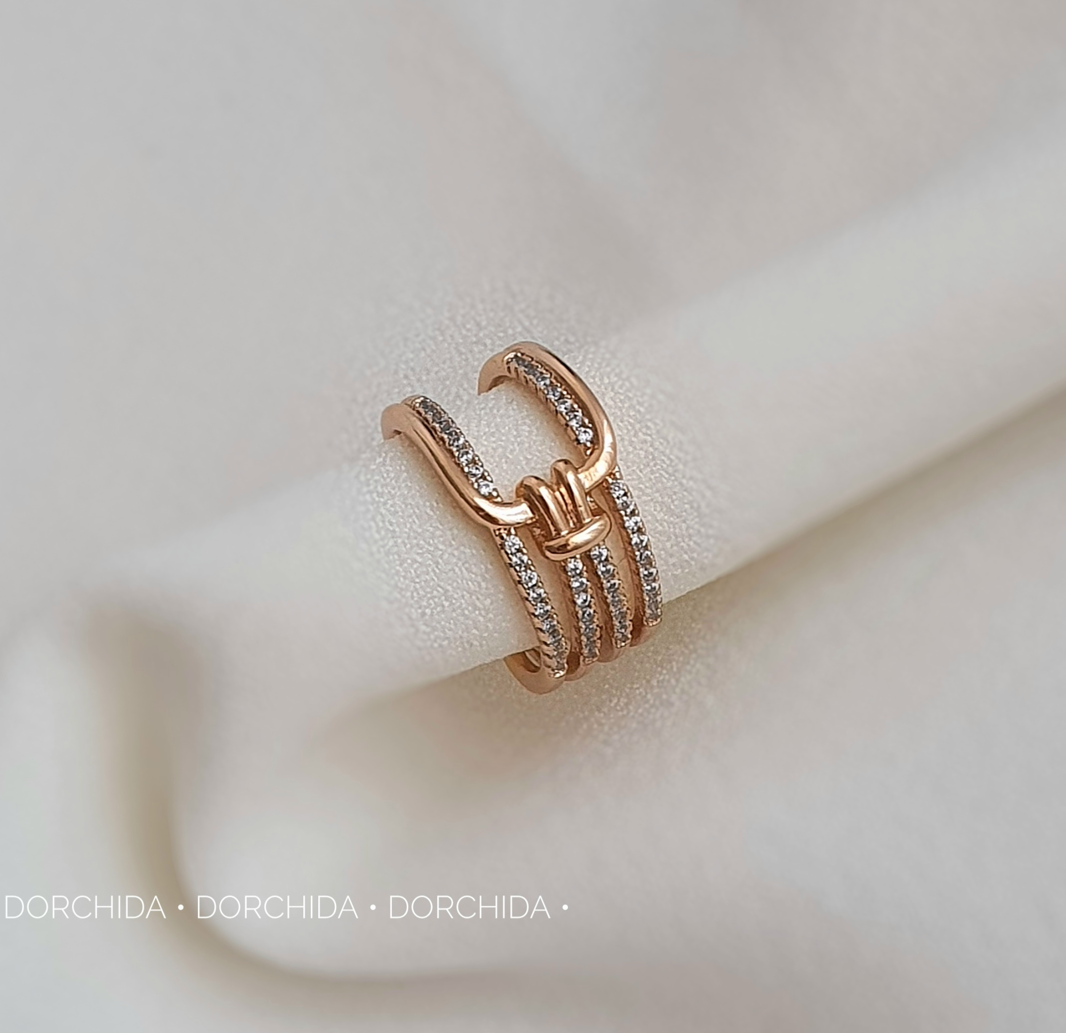 انگشتر گره جواهری ژوپینگ | انگشتر زنانه | Juping Knot Ring | درچیدا اکسسوری