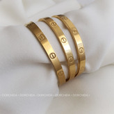 خرید بنگل کارتیه لاو استیل طلایی | بنگل استیل | Gold Steel Bangle | فروشگاه درچیدا