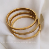 بنگل کارتیه لاو استیل طلایی | بنگل مجلسی | Gold Steel Bangle | اکسسوری درچیدا