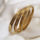 بنگل کارتیه لاو استیل طلایی | بنگل شیک | Gold Steel Bangle | درچیدا اکسسوری