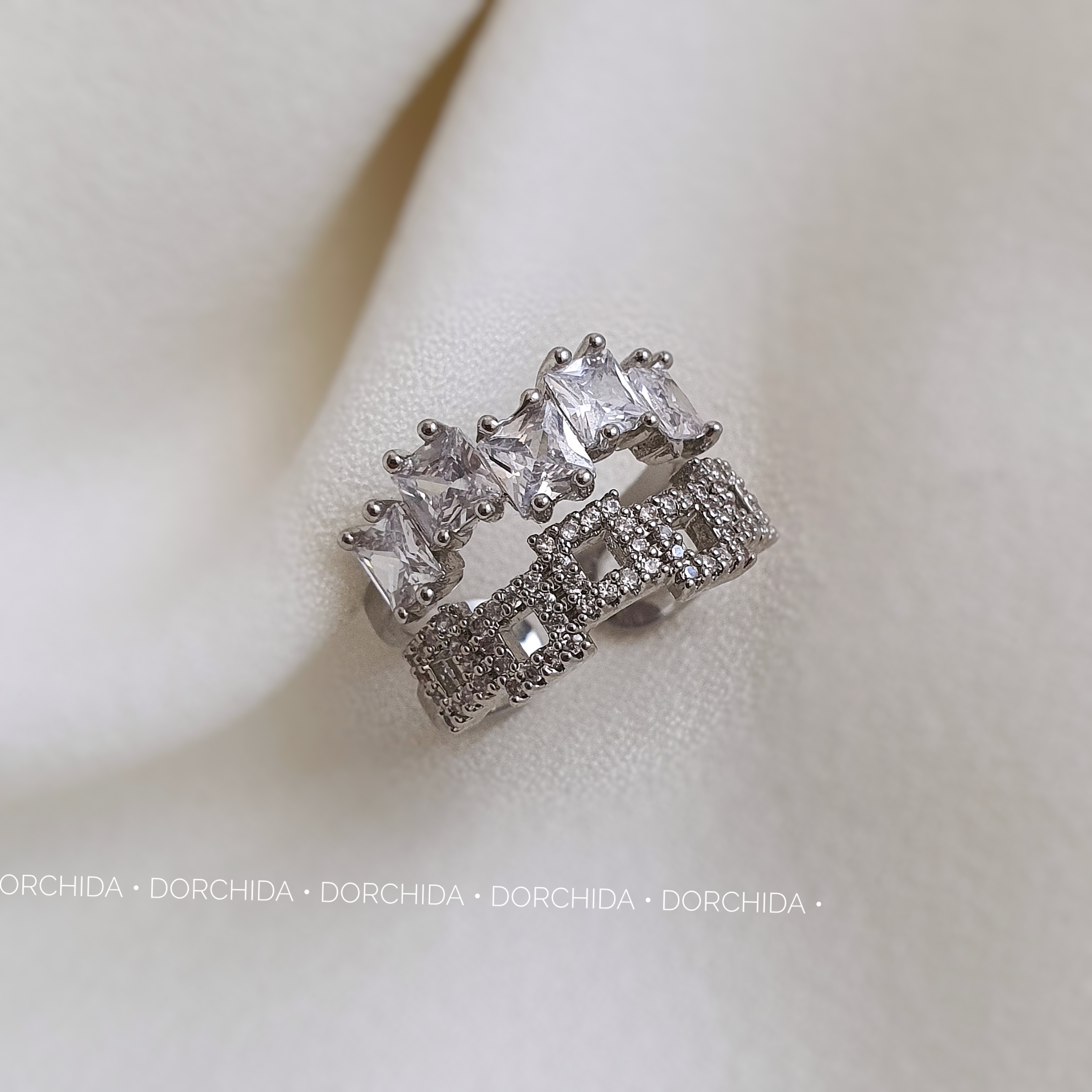 انگشتر جواهری فول نگین | انگشتر زنانه | Full Gemstone Ring | درچیدا اکسسوری