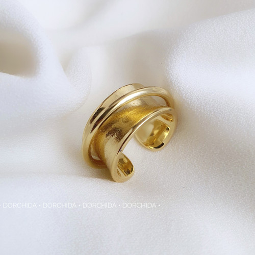 انگشتر آبکاری کمربندی | انگشتر زنانه | Gold Plated Band Ring | درچیدا اکسسوری