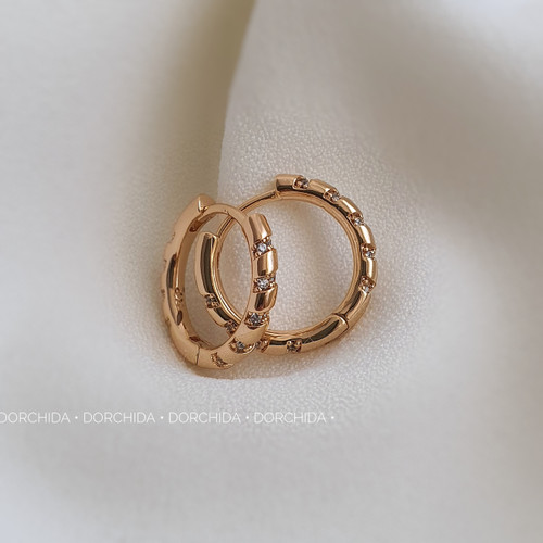 گوشواره حلقه ای نگینی ژوپینگ | گوشواره زنانه | Juping Hoop Earring | درچیدا اکسسوری