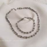 آنلاین گردنبند و دستبند استیل تیفانی | ست زنانه | Tiffany Steel Set | Dorchida Accessories