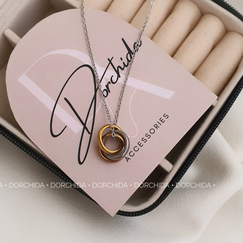 گردنبند حلقه ای استیل | گردنبند زنانه | Steel Ring Necklace | درچیدا اکسسوری