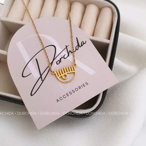 گردنبند استیل کیارا طلایی | گردنبند زنانه | Gold Steel Necklace | درچیدا اکسسوری