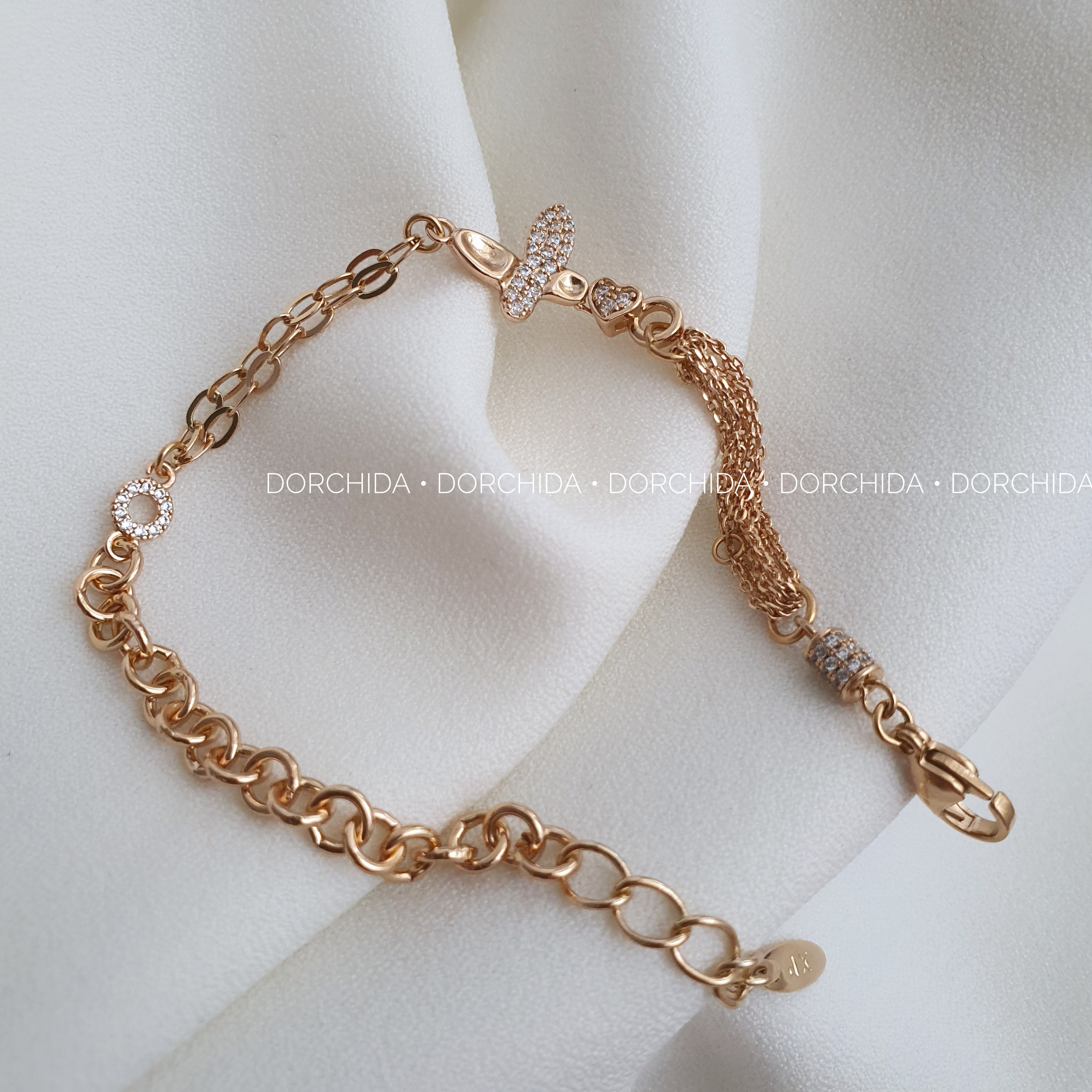 دستبند زنجیری پروانه‌ای ژوپینگ | دستبند زنانه | Juping Butterfly Bracelet | درچیدا اکسسوری