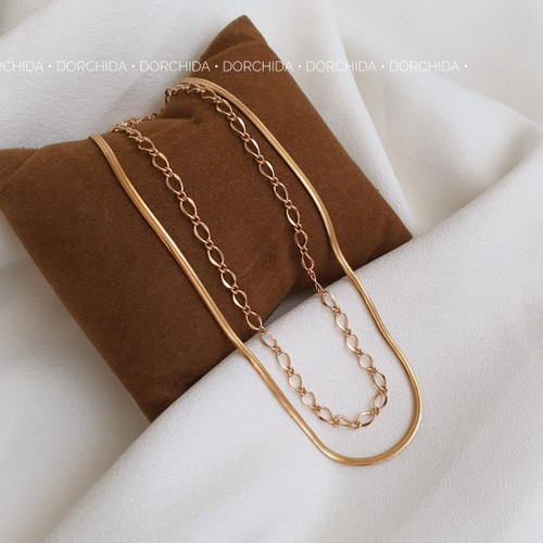 گردنبند ماری و زنجیری ژوپینگ | گردنبند زنانه | Juping Chain Necklace | درچیدا اکسسوری