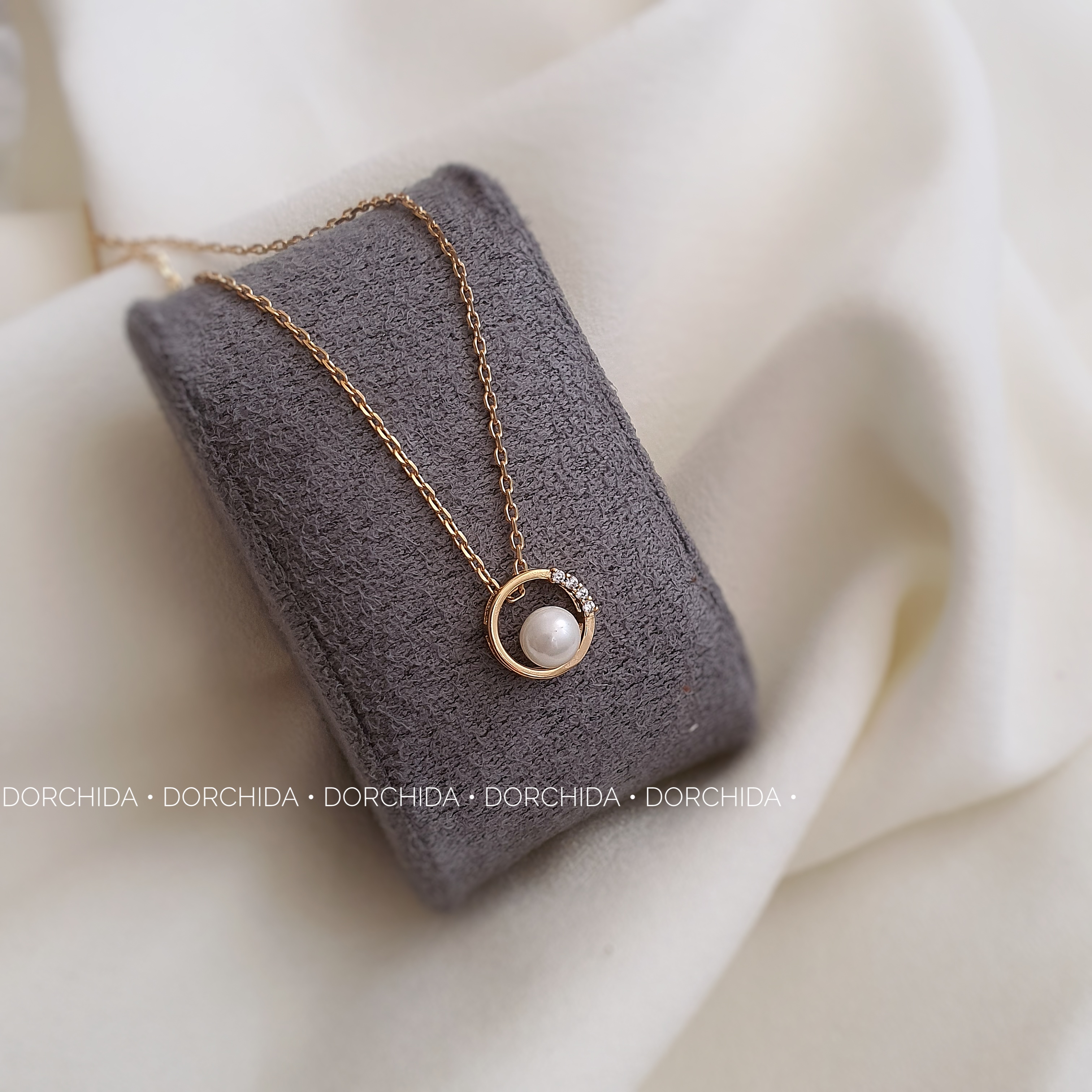 گردنبند حلقه مرواریدی ژوپینگ | گردنبند زنانه | Juping Pearl Ring Necklace | درچیدا اکسسوری