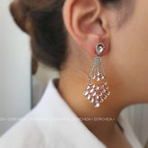 گوشواره جواهری صورتی | گوشواره مجلسی | Pink Jewelry Earring | اکسسوری درچیدا