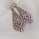 آنلاین گوشواره جواهری صورتی | گوشواره زنانه | Pink Earring | Dorchida Accessories